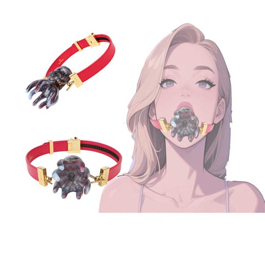 FUNSM alien Tentacle Shaped Mouth Gag Liquid Silicone Gag Fantasy Mouth Plug BDSM Bondage Sex Toys for Women Men