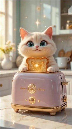 Sunny Morning Toast ☀️🍞 || Cute Cat Eating ASMR Short