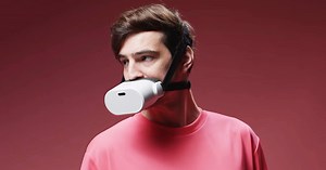 wearable soundproof microphone for mouth muffles voice of people who talk loud in public