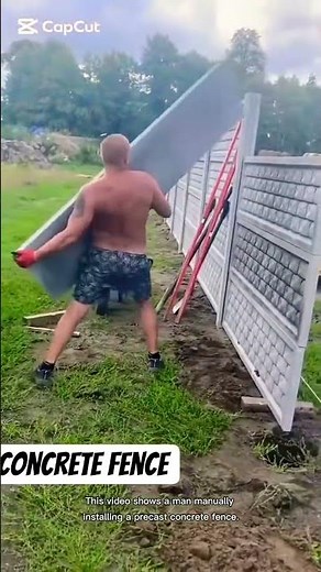 installing precast concrete fence panels#shorts