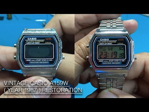 HOW TO RESTORE 1987's VINTAGE CASIO A159W ( MODULE 593 ) DIGITAL WATCH | WATCH RESTORATION