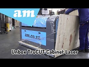 Unbox New TruCUT Cabinet CO2 Laser Machine, Assemble Steps and RDWorks Controller Training Videos