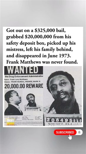 $325K bail. $20M gone. Never seen again. This is the Frank Matthews story. 🕵️