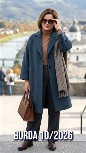 Burda 10/2026 • October Issue • Coat 122 • Plus Size Outfit #sewinginspiration #fashion #burdastyle
