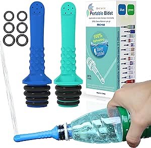 2PCS Backpacking Bidet - Portable Bidet for Toilet - Travel Bidets , Universal Shower Pipe for Traviling, Compatible with Every Bottle. Discreet,Ecological,Mini, Elderly,Sprayer,Personal,Handheld