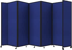 Versare Room Divider 360 Portable Wall Partition | Folding Panels | Large Freestanding Divider | Locking Wheels | Temporary Room Separator