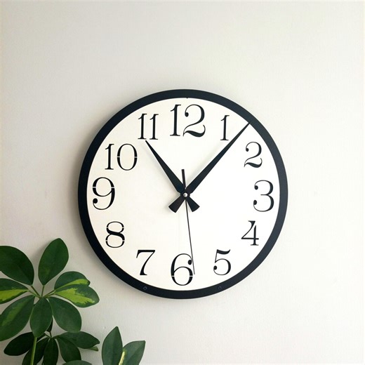 Nordic White Wooden Wall Clock, Modern Silent Non-ticking - Etsy