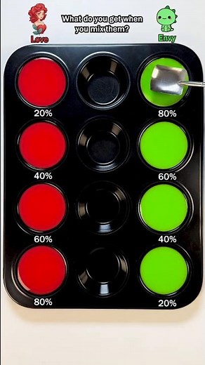 💞🤩Lets make Different colors with Red and Green Color Mixing ASMR, Art, Creative