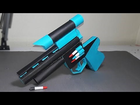 | DIY | How to make a paper ZOMBIE GUN that shoots paper bullets-TOY WEAPONS- By Dr. Origami