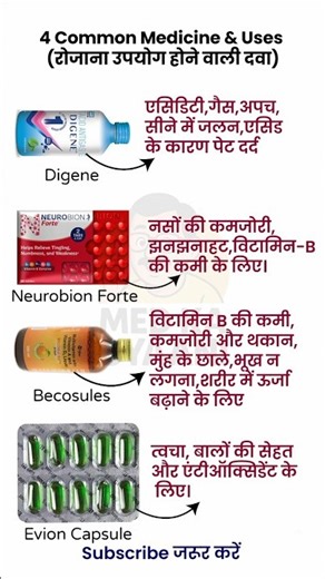 रोजाना उपयोग होने वाली दवाई 💊💉 | #ytshorts #trendingshorts #medicine #pharmacy #education #shorts