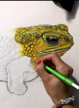 Realistic Toad Drawing With Colored Pencils | Satisfying Art #shorts #drawing