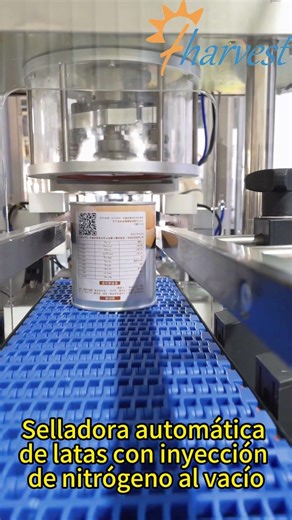 Selladora automática de latas con nitrógeno al vacío