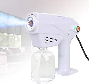 SOOKU Nano Electric ULV Spray Gun Fogger, Portable Mini Sprayer 260ML 1200W Disinfection Machine, Water Mist Steam Gun Spray Machine with Blue Light for Home, Indoor,Outdoor, Barber Shop