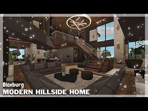 BLOXBURG: Modern Hillside Home Speedbuild (interior + full tour) Roblox House Build
