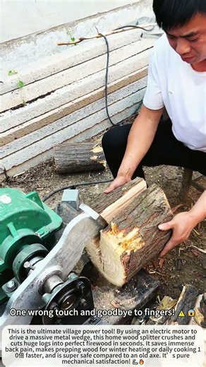 Insane Electric Power! Giant Wood Splitter Monster!