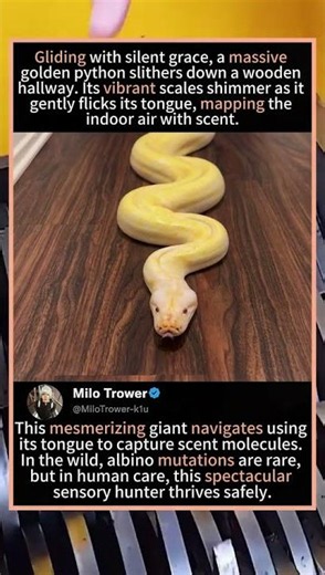 A Giant Golden Python Slithers Down My Hallway! 🐍😱#albinopython #exoticpets