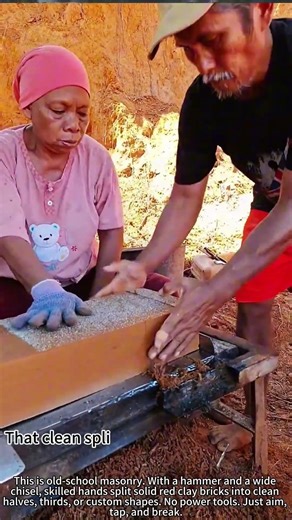 Cutting Red Bricks by Hand – No Machine! 🧱🔪😮