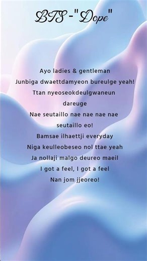 BTS - Dope #shorts #lyrics #bts #dopelyrics