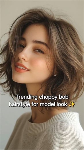 Trending choppy bob cut hairstyle for model look 🎀 #hairstyle#shortfeed#girl#song