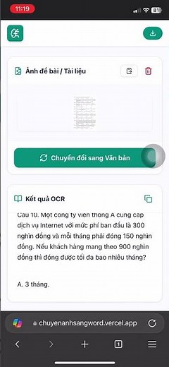 Chuyển ảnh Toán sang Word công thức Eqaution hoàn toàn miễn phí