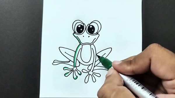 Easy Frog Drawing 🐸 | Step by Step Frog Sketch for Kids | How to Draw a Frog
