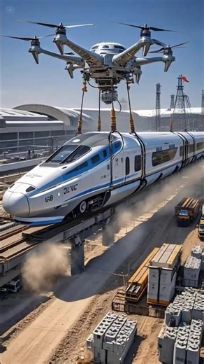 🚅 High-Speed Train Installation | Mega Crane Precision Engineering 🏗️