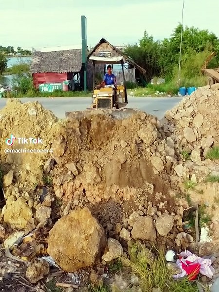 ⚡ High voltage hustle — Bulldozer powers Filling Soil In Pond!