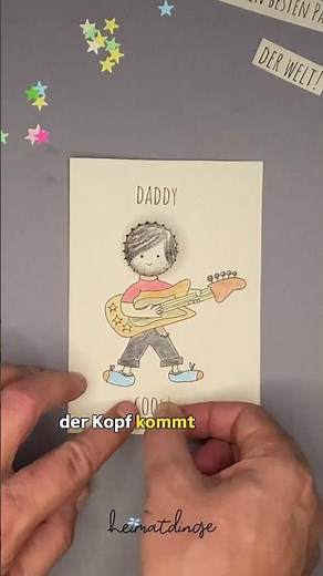 Last Minute Vatertagskarte basteln ✂️ Einfache DIY Idee mit Wackeleffekt