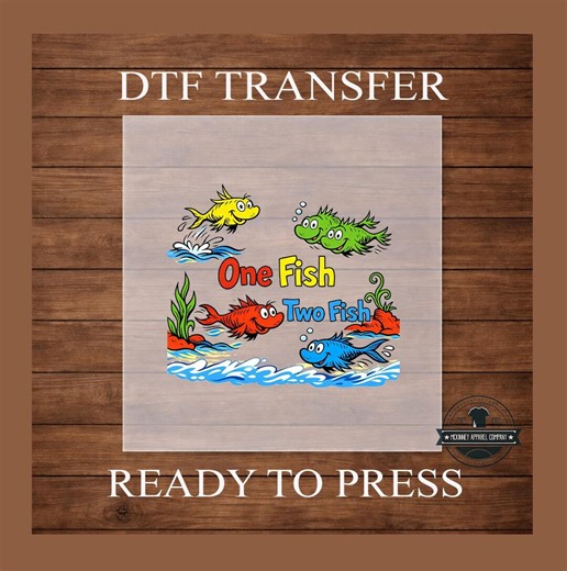 One Fish Two Fish DTF Transfer | Ready to Press, Teacher Apparel - Etsy