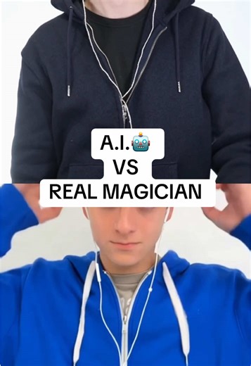 Artifical Magician VS. Real Magician 🤖 #ai #magic #fyp #apple | magic