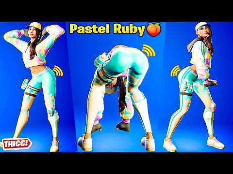 *New* Fortnite Pastel Ruby Skin Showcase Thicc 🍑😍 Hot Summer Style 😋 Latest Top Tiktok Emote Dance 😘