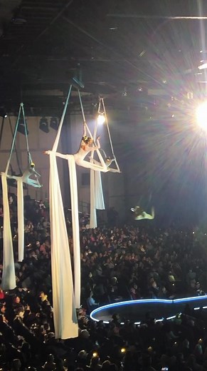 Mesmerizing Aerial Silk Performance in Las Vegas Circus Arts