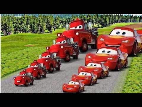 Big & Small McQueen vs Chick Hicks vs Tow Mater King Dinoco & Doc Hudson Battle BeamNG Drive