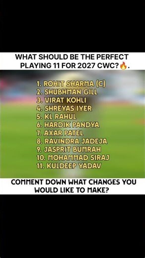 WHAT SHOULD BE THE PERFECT PLAYING 11 FOR 2027 CWC? #shorts #2027worldcup