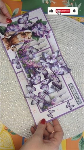 purple pop-up card with spring vibes, lilac & butterflies 💜🦋💜 #cardcreations