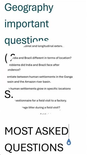 most important geography questions for 2026 boards #geography #ssc #importantquestions #boards2026