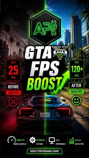 GTA 5 Lag Fix Settings On Low End PC/Laptop 🚀 #viralshorts #apt0007