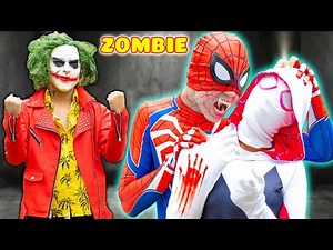 Team Spiderman vs Team Bad Guy Joker | Spider Man Transform Zombie Very Sad Story Live Action Battle