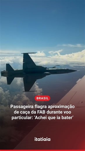 Rádio Itatiaia on Instagram: "IMPRESSIONANTE | Uma passageira de um voo particular registrou o momento em que um caça F5 da Força Aérea Brasileira (FAB) se aproximou do avião em que estava na tarde desta terça-feira (23). O voo havia saído do Aeroporto Campo de Marte, em São Paulo, com destino a Anápolis, em Goiás. O vídeo que circula nas redes sociais é da médica Stephanie Rizk. À CNN Brasil, a médica contou que o momento começou com um aviso do comandante. “Eu estava tranquila, lendo, quando 