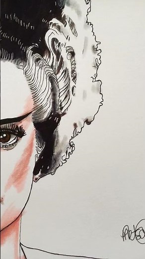Bride of Frankenstein Original Illustration by Paul Nelson-Esch Studio - Etsy #brideoffrankenstein