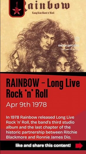 RAINBOW - Long Live Rock 'n' Roll (1978) #rainbow #heavymetal #superband #ronniejamesdio #onthisday