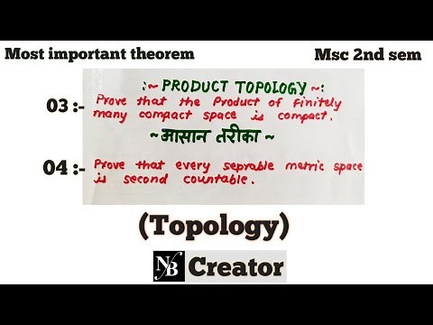 The product of finitely many compact space is compact. (Product topology) Lecture -3