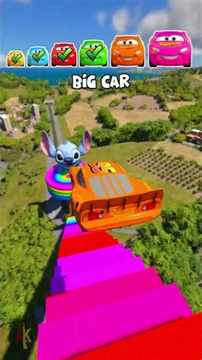 🌟Tiny Car vs Stitch Pool Portal… and Turns ULTRA HUGE! 🌟 #shorts #beamngdrive