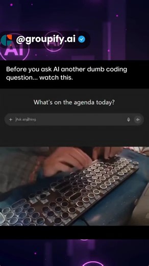 Groupify AI on Instagram: "Before you ask AI another basic coding question, this viral clip wants you to pause and think. The 35-second animation humorously follows a simple request like centering a div in CSS as it travels from a keyboard to satellites, massive data centers, and neural networks spread across the planet. The exaggeration is intentional, poking fun at how heavyweight AI infrastructure is now used for tasks developers once solved with a quick search or memory. Media: IamKyros69 (X