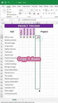 create Project Tracker in Excel Step by Step! #excel #exceltips #exceltutorial #shorts