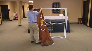 Check out our latest table top display.Here's a link to package with table cover --> http://www.displayit.com/8-10-wide-displays/graffiti-wall-system/5-foot-flat-graffiti-display-with-table-cover.aspx | Displayit