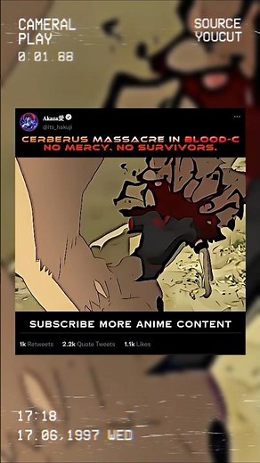 CERBERUS SLAUGHTER – Blood-C Most Disturbing Scene 🥶 |#bloodc #anime #filters #shorts