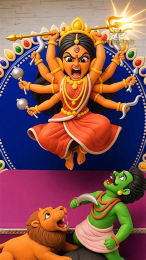 Ambe maa idol making with super clay🪷 durga maa making🙏 jai mata di #shorts #shortsfeed