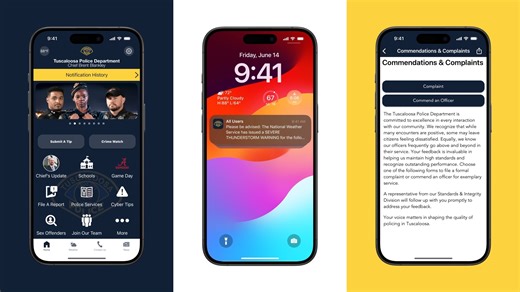 4.5K views · 15 reactions | We have a new app! Search Tuscaloosa PD on the in Apple app store or Google Play. The app can be used to: - Submit anonymous tips - News & media releases - Directly message your child's school resource officer - Directly links to pay tickets and citations online - File a police report - Community resources and calendars - Sign up for alerts | Tuscaloosa Police Department | Facebook