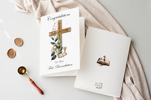 First Reconciliation Printable Card, Christian Reconciliation Card, Christian Sacrament Card Printable, Digital File Only - Etsy
